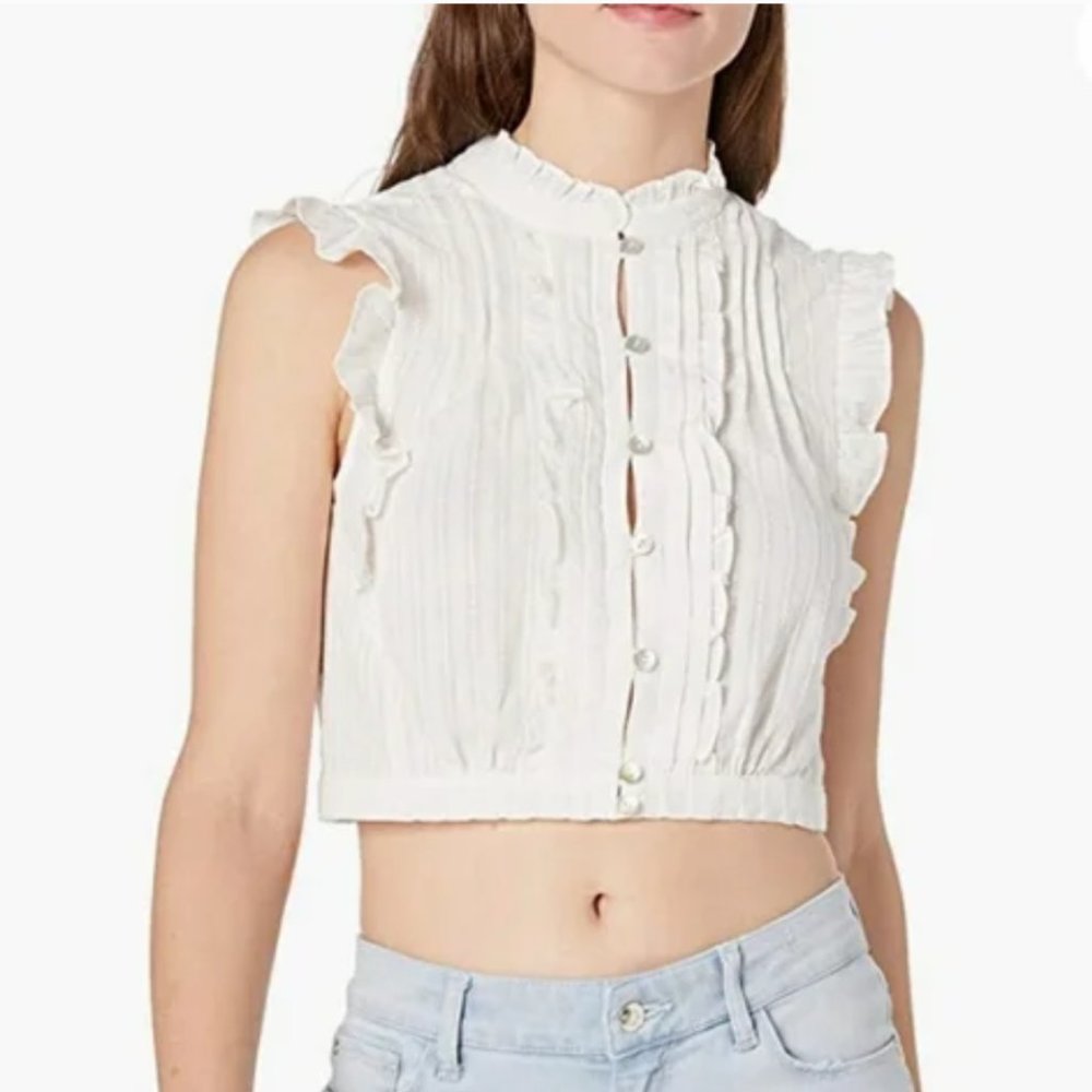 Plenty by Tracy Reese White Cotton Ruffle Top - Size M -*NWOT*